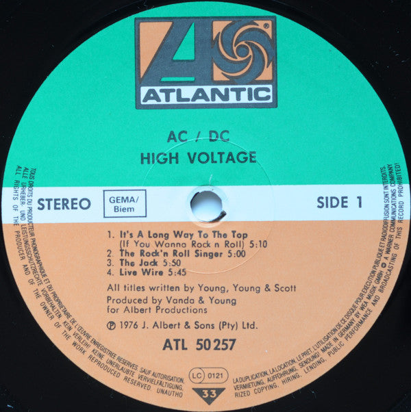 AC/DC : High Voltage (LP, Album, RE)