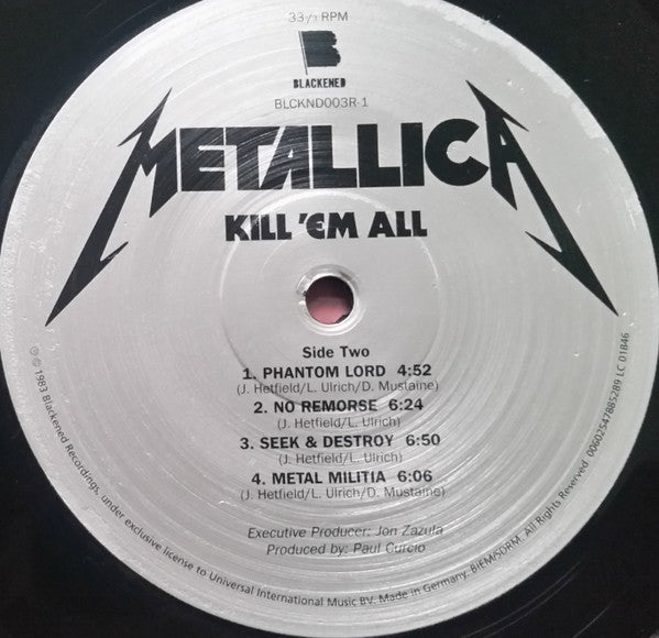 Metallica : Kill 'Em All (LP, Album, RE, RM)