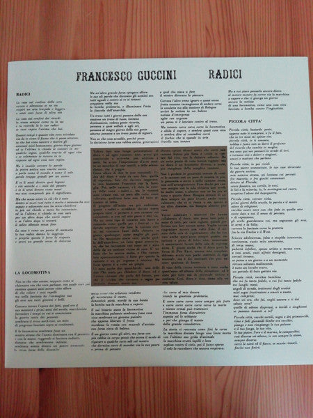 Francesco Guccini : Radici (LP, Album, RE)