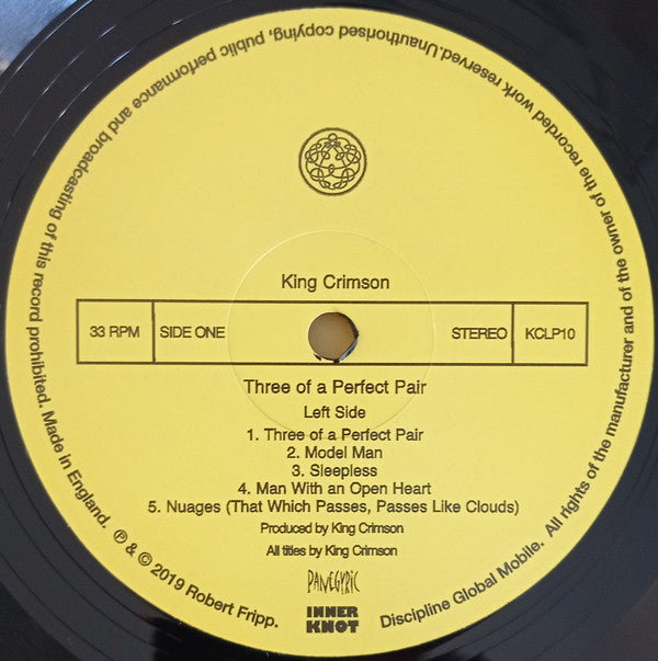 King Crimson : Three Of A Perfect Pair (LP, Album, RE, RM, 200)