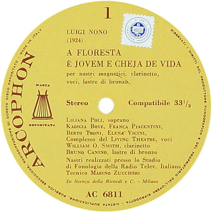 Luigi Nono : A Floresta É Jovem E Cheja De Vida (LP, Album)