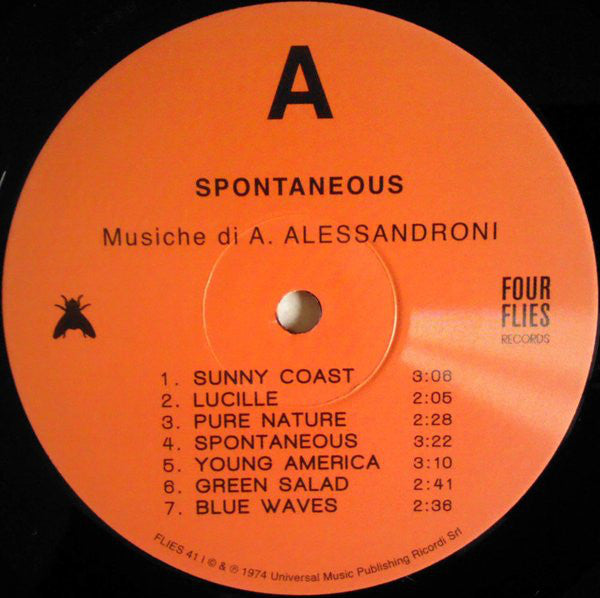 Alessandro Alessandroni : Spontaneous (LP, Ltd, RE, RM)