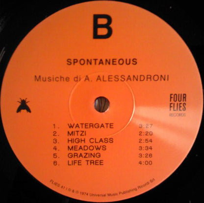 Alessandro Alessandroni : Spontaneous (LP, Ltd, RE, RM)