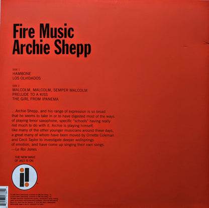 Archie Shepp : Fire Music (LP, Album, RE, 180)