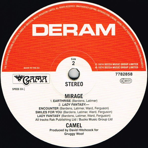 Camel : Mirage (LP, Album, RE, 200)