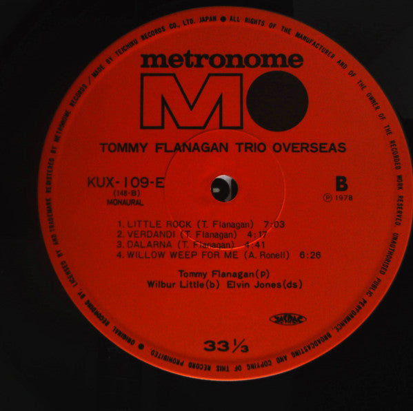 Tommy Flanagan Trio : Overseas (LP, Album, Mono, RE)