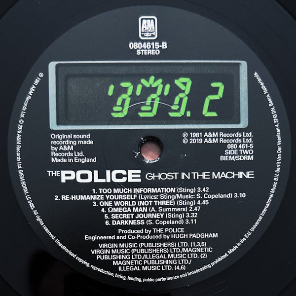 The Police : Ghost In The Machine (LP, Album, RE, 180)