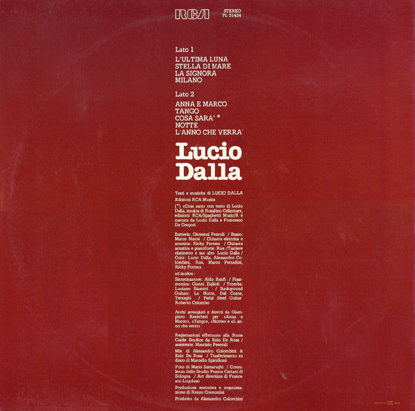 Lucio Dalla : Lucio Dalla (LP, Album, RP, Gat)