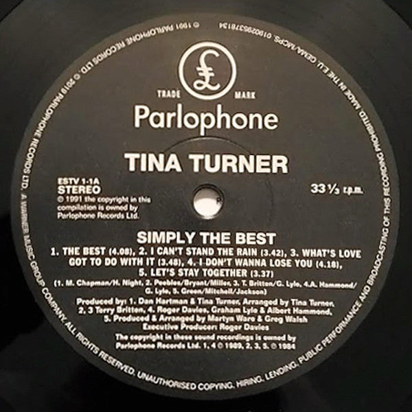 Tina Turner : Simply The Best (2xLP, Comp, RE)