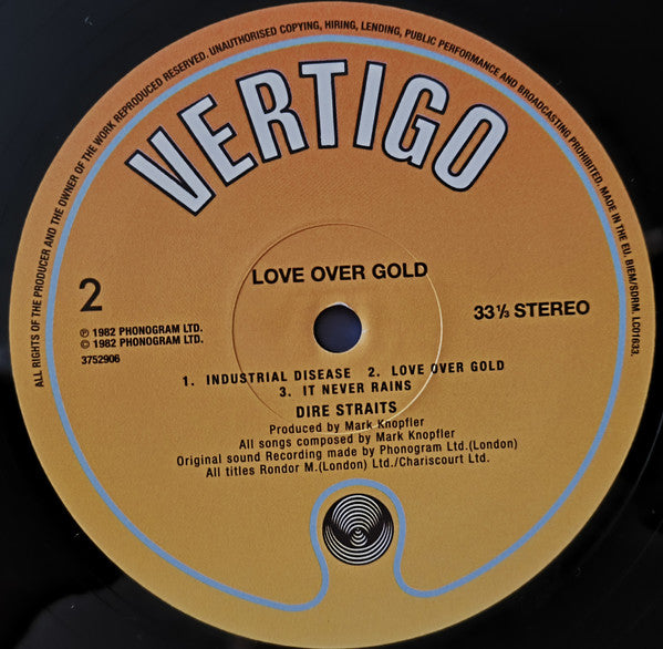 Dire Straits : Love Over Gold (LP, Album, RE, RM, RP, 180)