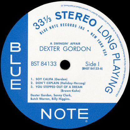 Dexter Gordon : A Swingin' Affair (LP, Album, RE, 180)