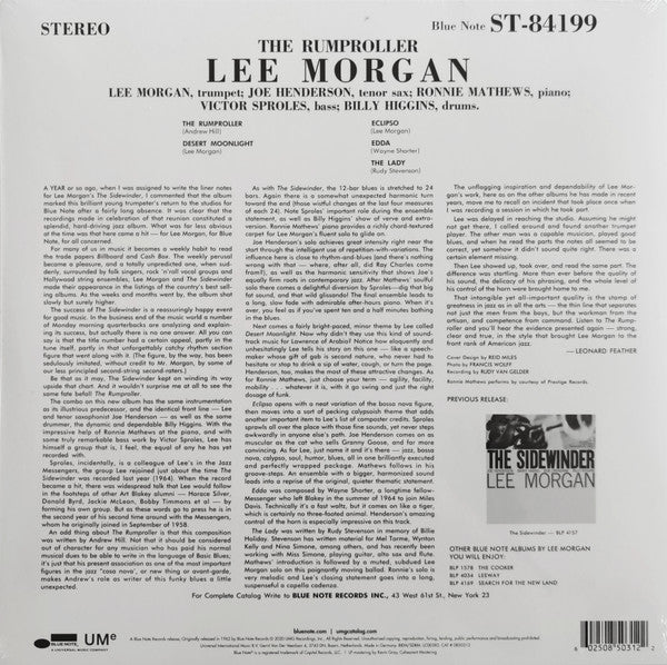 Lee Morgan : The Rumproller (LP, Album, RE, 180)