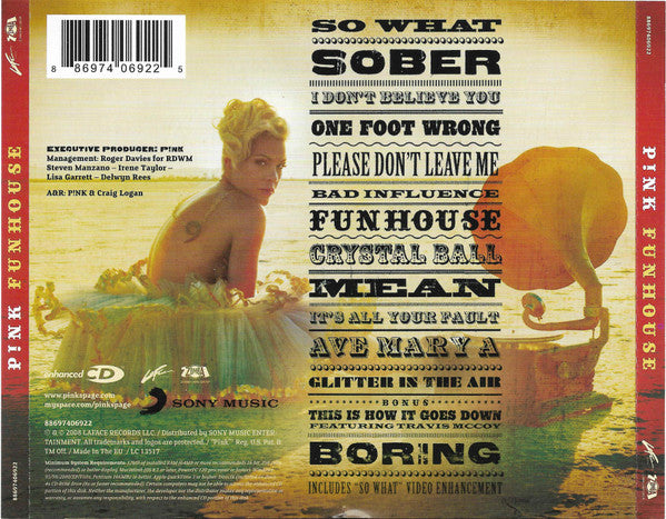 P!NK : Funhouse (CD, Album, Enh)