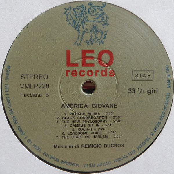 Remigio Ducros : America Giovane (LP, Album, RE, 180)