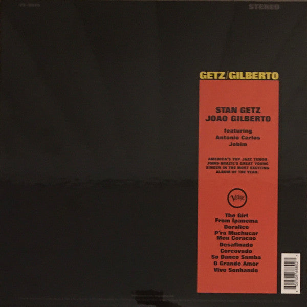 Stan Getz / João Gilberto Featuring Antonio Carlos Jobim : Getz / Gilberto (LP, Album, RE, RM, 180)