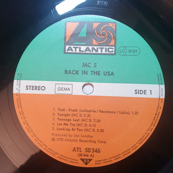 MC5 : Back In The USA (LP, Album, RE)