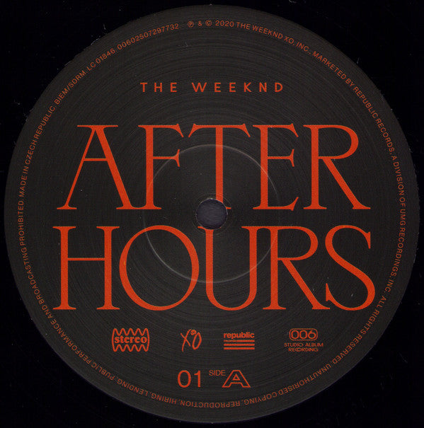 The Weeknd : After Hours (2xLP, Album)