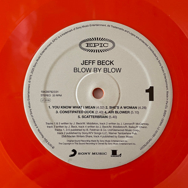 Jeff Beck : Blow By Blow (LP, Album, RE, Ora)