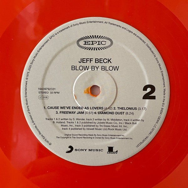 Jeff Beck : Blow By Blow (LP, Album, RE, Ora)