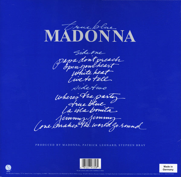 Madonna : True Blue (LP, Album, RE, 180)