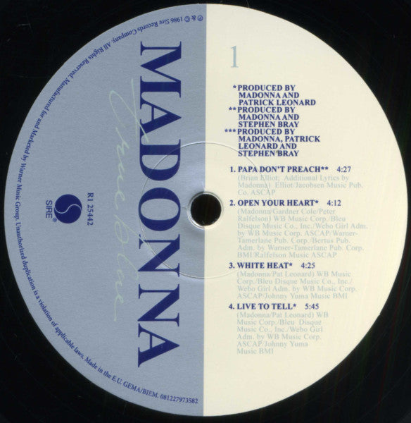 Madonna : True Blue (LP, Album, RE, 180)