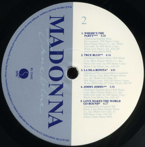 Madonna : True Blue (LP, Album, RE, 180)