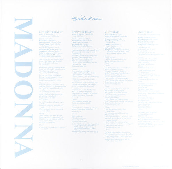 Madonna : True Blue (LP, Album, RE, 180)