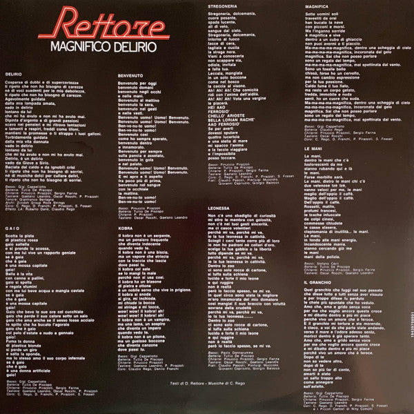 Rettore : Magnifico Delirio (LP, Album, Ltd, RE, 40t)