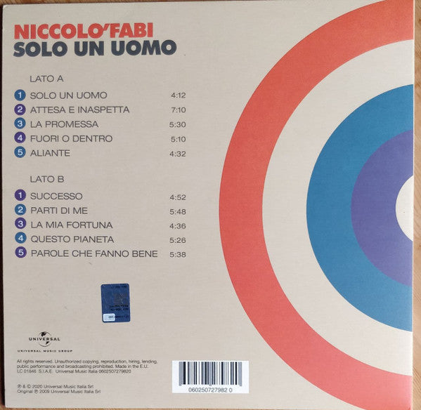 Niccolò Fabi : Solo Un Uomo (LP, Album, RE)