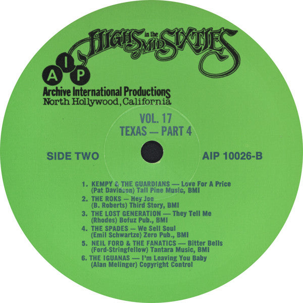 Various : Highs In The Mid Sixties Volume 17: Texas Part 4 (LP, Comp, Unofficial)