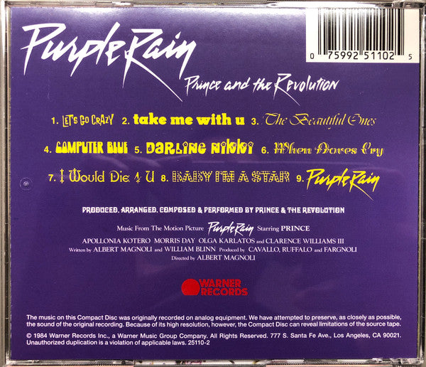 Prince And The Revolution : Purple Rain (CD, Album, RE)