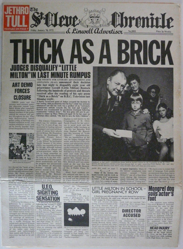 Jethro Tull : Thick As A Brick (LP, Album, RP, Gat)