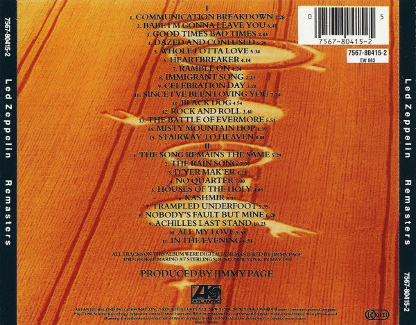 Led Zeppelin : Remasters (2xCD, Comp, RM, RP)