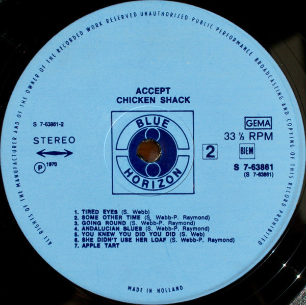 Chicken Shack : Accept Chicken Shack (LP, Album, Gat)