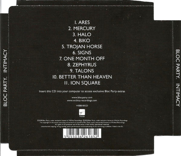 Bloc Party : Intimacy (CD, Album, Enh, Sup)