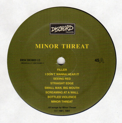 Minor Threat : Minor Threat (LP, Comp, RE, RM, Yel)