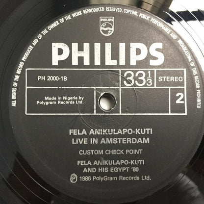 Fela Kuti & Egypt 80 : Live In Amsterdam (LP, Album)