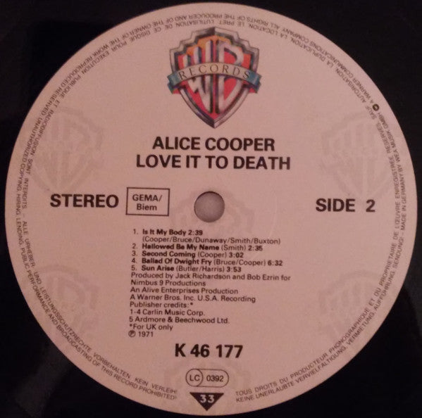 Alice Cooper : Love It To Death (LP, Album, RE, Gat)