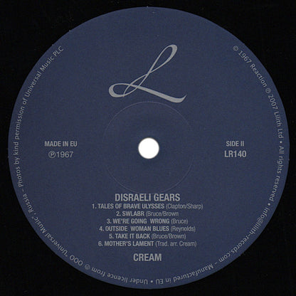 Cream (2) : Disraeli Gears (LP, Album, Mono, RE, 180)