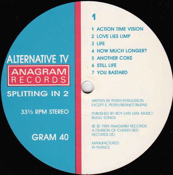 Alternative TV : Splitting In 2 - Selected Viewing (LP, Comp)