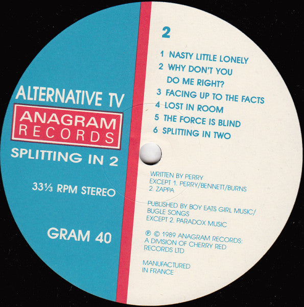 Alternative TV : Splitting In 2 - Selected Viewing (LP, Comp)