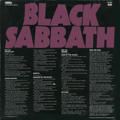 Black Sabbath : Master Of Reality (LP, Album, RE)