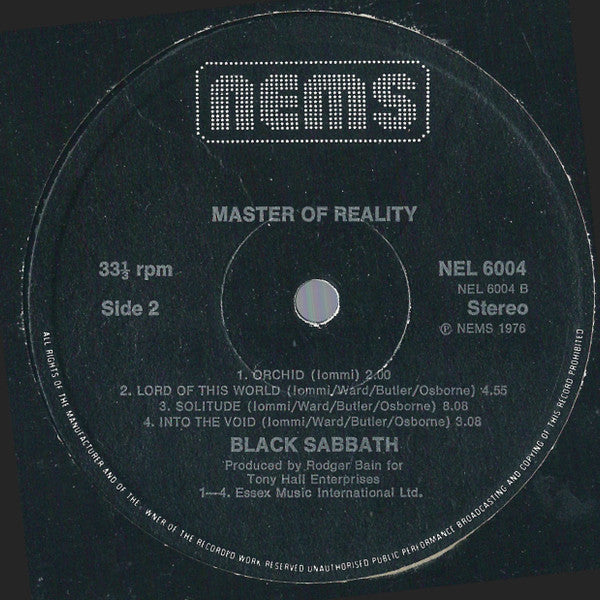 Black Sabbath : Master Of Reality (LP, Album, RE)