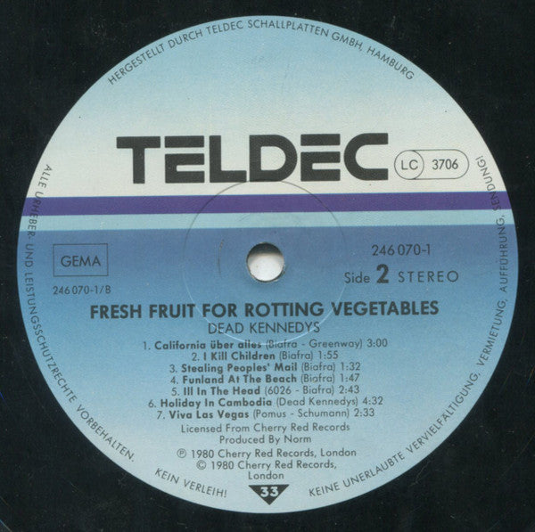 Dead Kennedys : Fresh Fruit For Rotting Vegetables (LP, Album, RE)