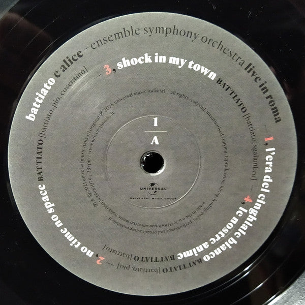 Battiato* E Alice (4) + Ensemble Symphony Orchestra : Live In Roma (2xLP, Album, RE, 180)