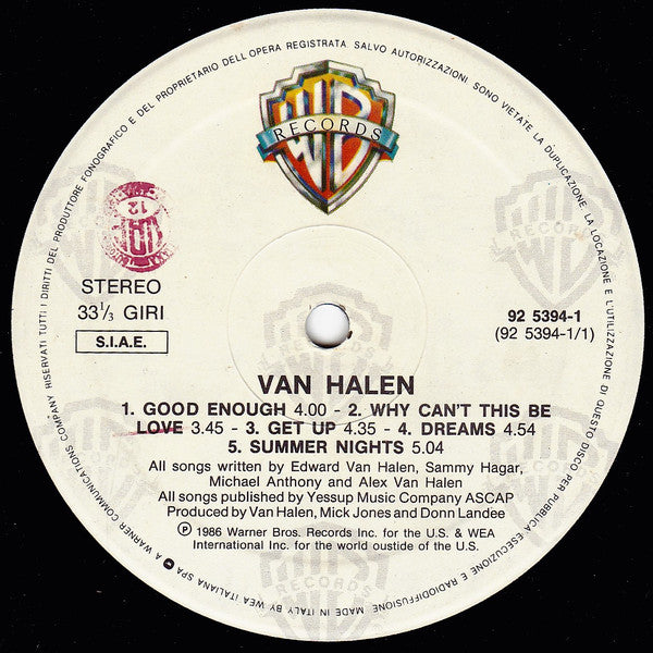 Van Halen : 5150 (LP, Album)