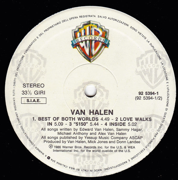 Van Halen : 5150 (LP, Album)