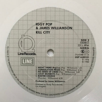 Iggy Pop & James Williamson : Kill City (LP, Album, RE, Whi)