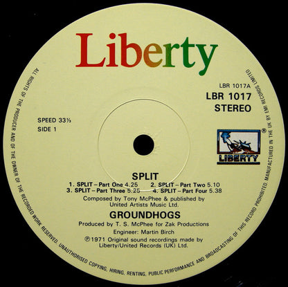 Groundhogs* : Split (LP, Album, RE)