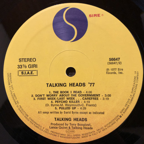 Talking Heads : Talking Heads: 77 (LP, Album, RE)